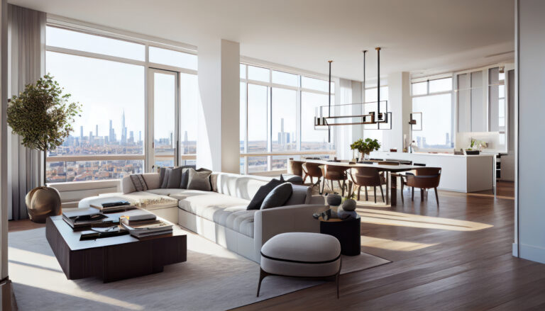 Furnished apartment living room ready for a sublet
