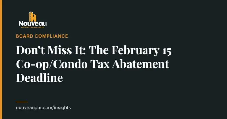 Don’t Miss It: The February 15 Co-op/Condo Tax Abatement Deadline