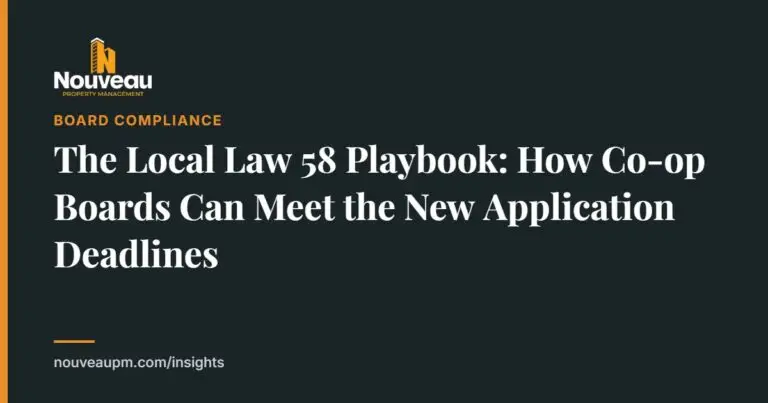 The Local Law 58 Playbook: How Co-op Boards Can Meet the New Application Deadlines